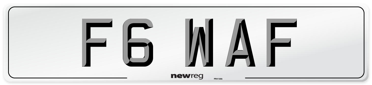 F6 WAF Number Plate from New Reg
